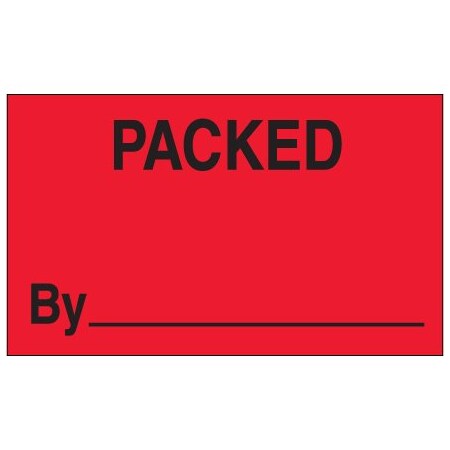 Bsc Preferred 3 x 5'' - ''Packed By'' Fluorescent Red Labels BUY00023943
